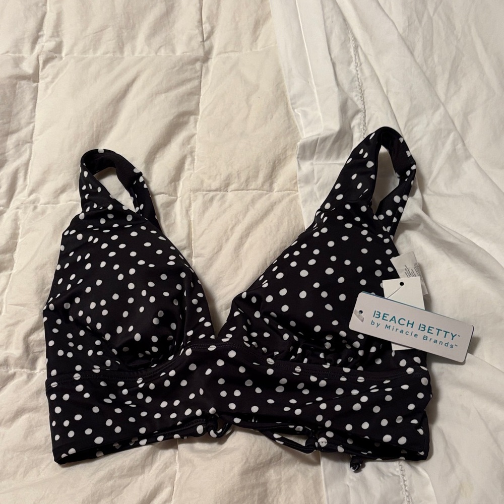Beach Betty Black and White Polka Dot Swim Bra